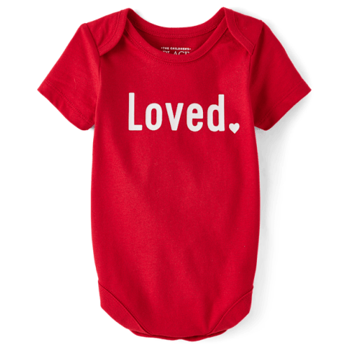 Baby Loved Graphic Bodysuit - Red