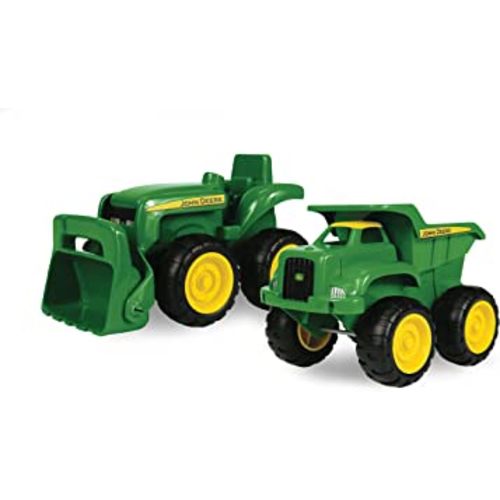 John Deere Sandbox Toys - Includes Dump Truck Toy and Tractor Toy with Loader, Kids Outdoor Toys - Easter Gifts for Kids, Frustration Free Packaging ,Green, Ages 18 Months and Up, 2 Count ( Pack of 1)