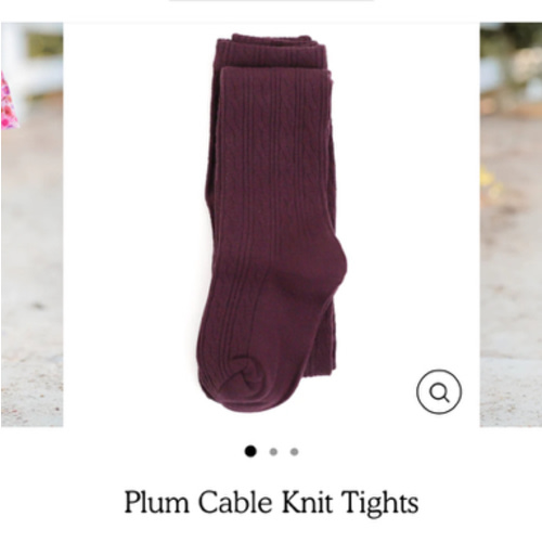 Plum Cable Knit Tights
