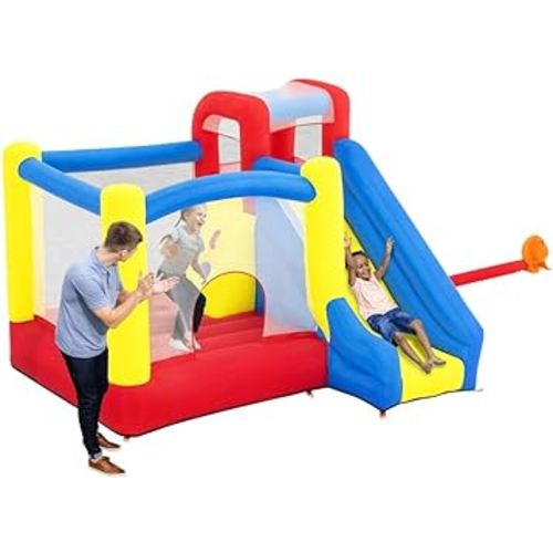 H2OGO! Slidetastic Mega Bouncer Bounce House (9' x 8'5" x 84") | for Indoor and Outdoor Play | Perfect for Kids Ages 3+