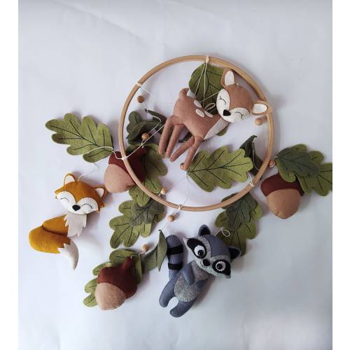 Baby mobile Woodland baby mobile / Nursery mobile woodland/ Baby crib mobile /Gift for future mother, hanging mobile, baby shower gift