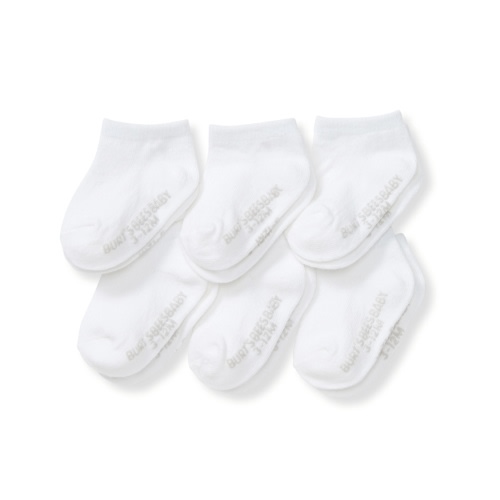 Solid Organic Cotton Baby Ankle Socks 6 Pack- 0-3 mo