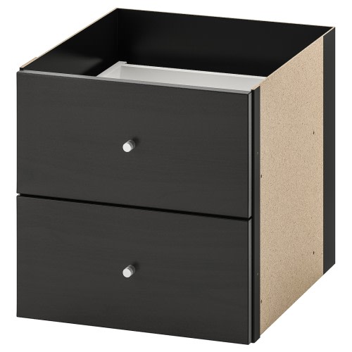 KALLAX Insert with 2 drawers - black-brown 13x13 "