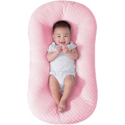 Baby Lounger - Baby Lounger for Newborn, Breathable & Soft Baby Nest Cover Co Sleeping for Baby 0-12 Months, Baby Essentials Gifts, Portable Infant Lounger, Baby Snuggle Lounger Me (Pink-2)