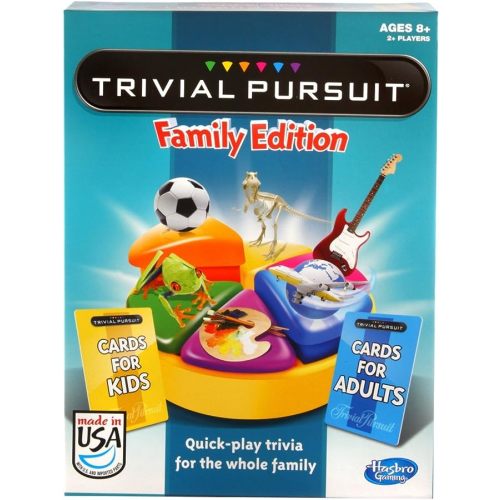 Hasbro Gaming Trivial Pursuit Game: Family Edition Board Game, Family Trivia Games for Adults and Kids, 2+ Players, Ages 8+ (Amazon Exclusive)