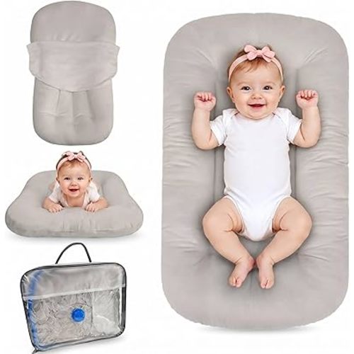 Baby Lounger 0-24 Months Newborn Infant Cotton Floor Seats Support Cushion (Gray)