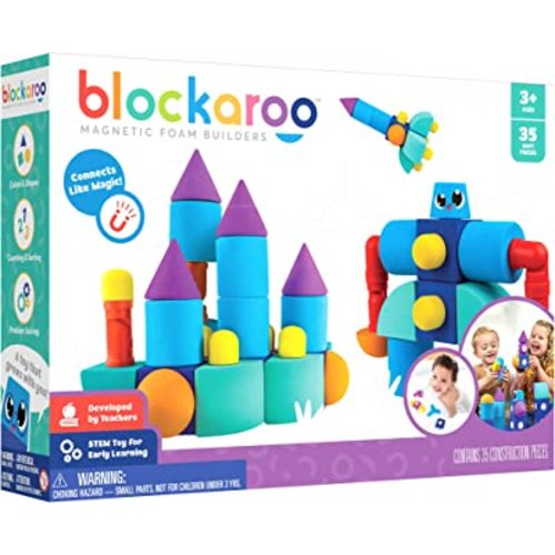Magnetic Foam Blocks – STEM Preschool Toys for Children, Toddlers, Boys and Girls, The Ultimate Bath Toy – Castle Set, Bath Building Blocks, Engineering Toys for Kids 3-6