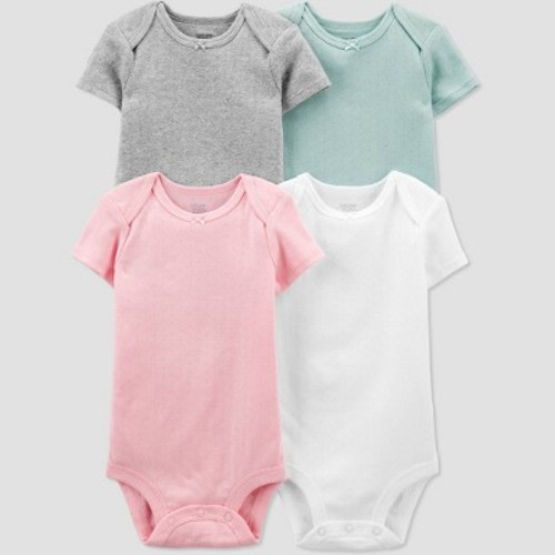 Baby Girls' 4pk Solid Bodysuit - Just One You® made by carter's Pink