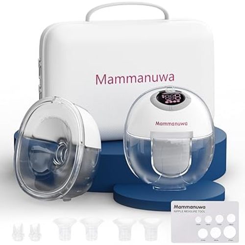 Electric Breast Pump - Lightweight, Portable, & Hands-Free with Baby Mouth Technology - BPA-Free, 4 Modes, 9 Levels - Elevate Your Breastfeeding Style with Mammanuwa S32 (White)