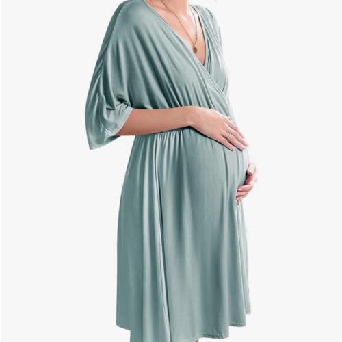 Ekouaer 3 in 1 Labor/Delivery/Hospital Gown Maternity Dress Nursing Nightgown Sleepwear for Breastfeeding