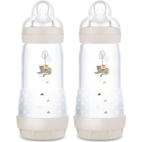 MAM Easy Start Anti-Colic Baby Bottle, Fast Flow, Breastfeeding-Like Silicone Nipple Bottle, Reduces Colic, Gas, & Reflux, Easy-to-Clean, BPA-Free, Vented Baby Bottles for Newborns, 4 Plus Months