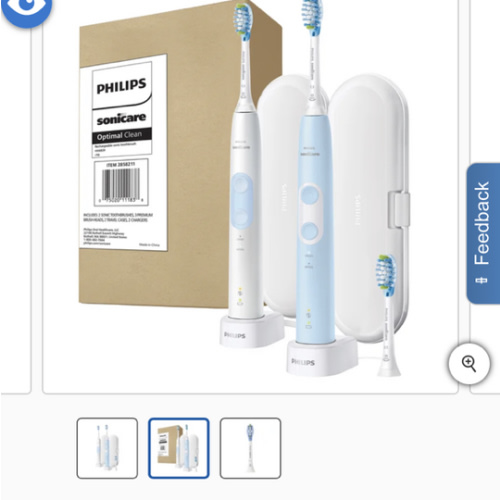 Philips Sonicare Optimal Clean Rechargeable Electric Toothbrush, 2-pack | Costco