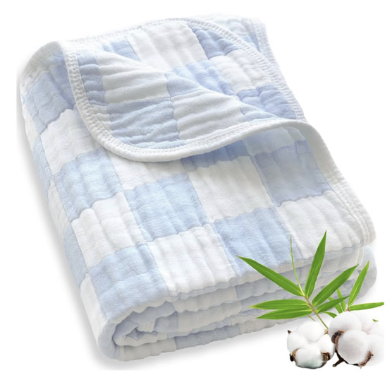 Amazon.com: BEILIMU Muslin Baby Blankets for Boys Girls, 70% Cotton and 30% Rayon Blanket for Infant Toddler, Super Soft and Lightweight Blankets with Checkerboard Design Blue 43 x 43 Inches
