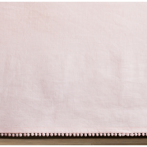 Petite Pom-Pom Linen-Cotton Crib Skirt