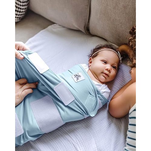 The Ollie Swaddle - Helps to reduce the Moro (startle) reflex - Made from a custom designed moisture-wicking material (Sky)