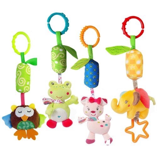 Rattle Car seat toys - Newborn Toddlers Playing , Newborn toys | Hanging Bell Use for Baby Car ( 4 Packs )