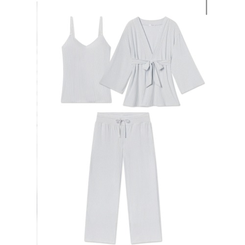 LAKE | Women | DreamModal® Pajamas | Salt Spray Pencil Stripe Maternity Kimono Bundle