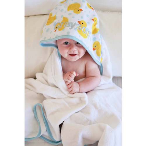 Embroidered Bamboo Hooded Towel | Rubber Ducks