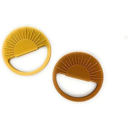 Sun Teethers - 2 Pack, Silicone (Orange & Yellow - Sunshine Set)