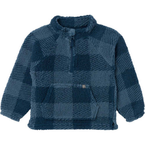 Infant &amp; Toddler Boys Navy Plaid Half-Zip Pullover
