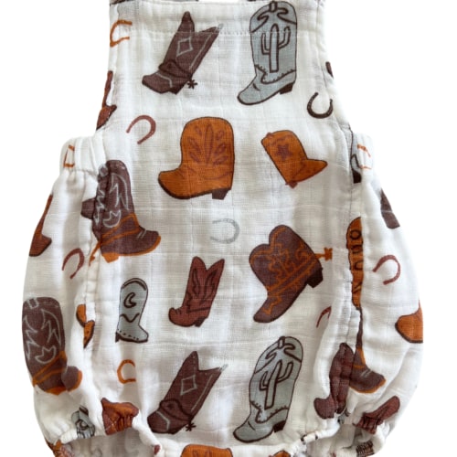 Muslin Retro Sunsuit, Cowboy Boots