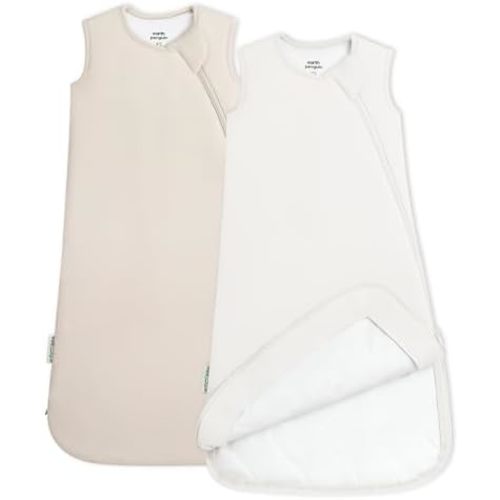 Soft Bamboo Viscose Baby Sleep Sack, 1.0 TOG Baby Sleeping Bag 2 Pack, Cozy Baby Wearable Blanket 2-Way Zipper