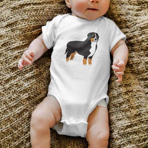 Bernese Mountain Dog Baby Clothes for Baby Boy or Baby Girl, Baby Shower Gift Newborn, Coming Home Outfit, Optional Personalized Dog Name