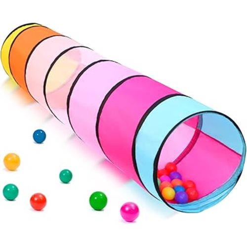 Kids Play Tunnel for Toddlers 1-3 Colorful Pop Up Baby Tunnel for Kids to Crawl Through,Breathable Mesh Dog Tunnel for Cats Rabbits,Collapsible Toy Gift for Boys and Girls Play Indoor&Outdoor