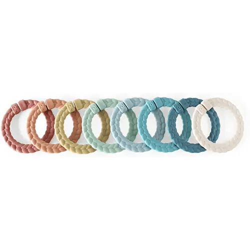 Itzy Ritzy Linking Ring Set; Set of 8 Braided, Rainbow-Colored Versatile Linking Rings; Attach to Baby's Car Seat, Stroller & Activity Gym to Keep Toys Nearby; Rainbow