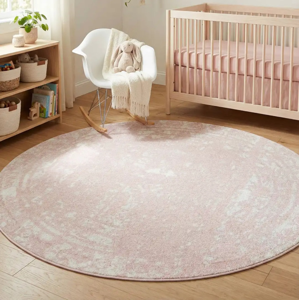 Pink 6' x 6' Lennon Round Rug | Rugs.com