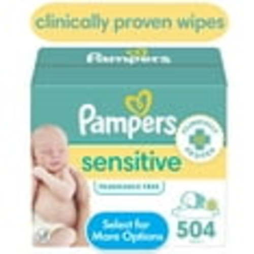 Pampers Sensitive Baby Wipes, 6-Pack, 504 Count, Swaddlers Pop Top