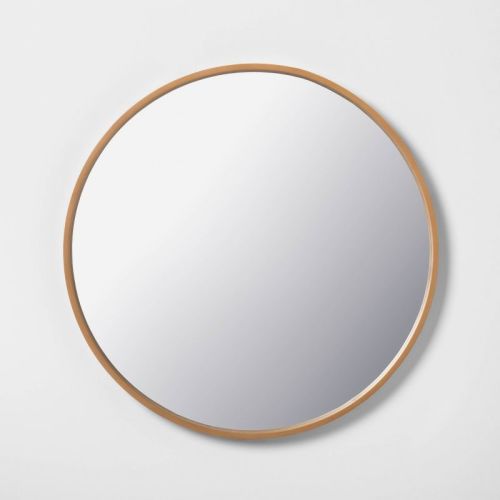Round Wood Framed Wall Mirror - Hearth & Hand™ with Magnolia, Color: Natural, Size: 30"