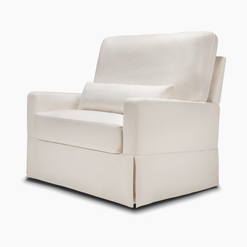 Namesake Crawford Pillowback Chair and a Half, Comfort Swivel Glider - Performance Cream Eco Weave