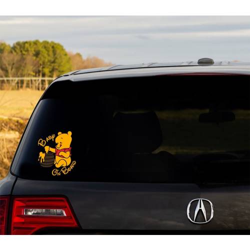 Winnie The Pooh | Winnie The Pooh Decal | Baby Winnie The Pooh On Board | Baby On Board | Car Decal