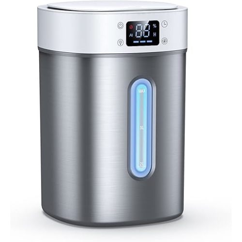4L Ultrasonic Cool Mist Humidifier with 304 Stainless Steel Tank, Auto Humidity Control, Night Light, and Timer - For Large Rooms and Baby