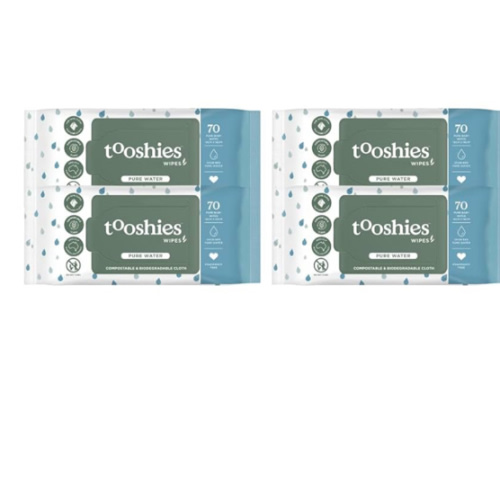 Tooshies Wipes | Pure Water Wipes | 100% Plastic Free | Biodegradable | Fragrance Free | 4 x 70pk (280 Wipes) : Amazon.com.au: Health, Household & Personal Care