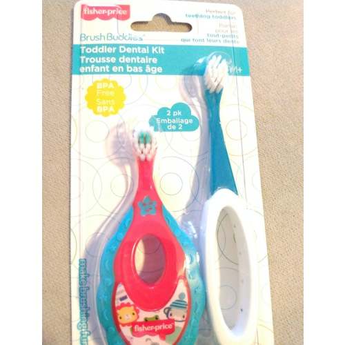 FISHER PRICE BRUSH BUDDIES - TOOTHBRUSH DENTAL KIT W/TEETHING RING