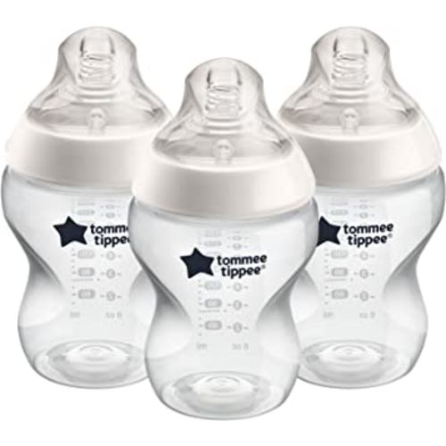 Tommee Tippee Closer to Nature Baby Bottles Slow Flow Breast-Like Nipple with Anti-Colic Valve (9oz, 3 Count)