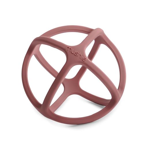 mushie Silicone Baby Teether Ball Toy (Woodchuck)