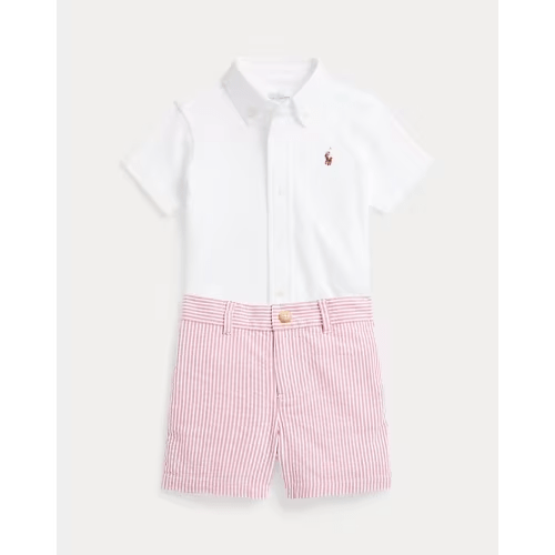 Ralph Lauren Oxford Mesh Shirt & Seersucker Short Set 18M