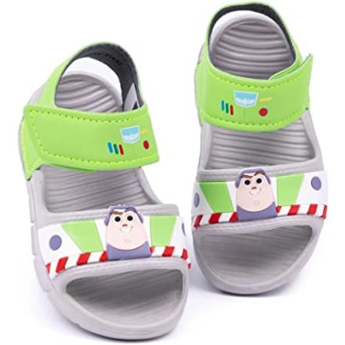 Disney Toy Story Buzz Lightyear Kids Sandals | Boys Superhero Sliders with Supportive Strap for Toddlers | Slip-on Footwear