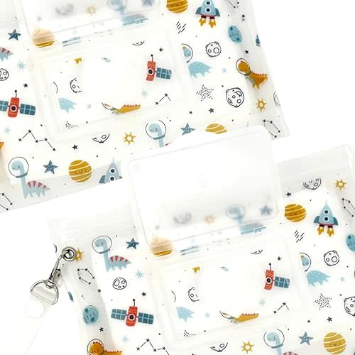 Baby Wipes Dispenser - Portable & Refillable Wet Wipe Pouch, Reusable Baby Wipes Holder & Baby Wipe Container, Baby Essential, Makeup Wipe Travel Case - Dinosaurs Love, 2pcs