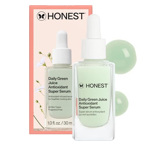 Honest Beauty Daily Green Juice Antioxidant Super Serum | Improves Skin Tone + Texture | Niacinamide + Hyaluronic Acid | Vegan + Cruelty Free | 1 fl oz