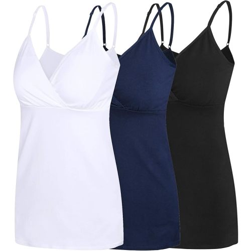 Nursing Tops Tank Shirt Cami Sleep Bra for Maternity and Breastfeeding