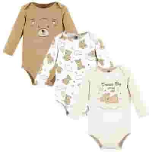 Hudson Baby Cotton Long-Sleeve Bodysuits, Dream Big Teddy, 3-6 Months