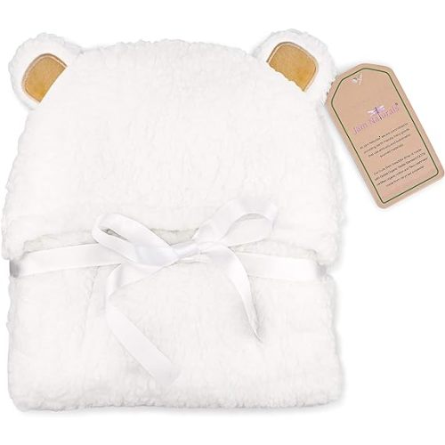 Jam Naturals-Cute Bear Organic Newborn Swaddle Wrap-Gender Neutral Soft Baby Blanket, Newborn Baby Registry Gift (Golden Brown, 0-3m)