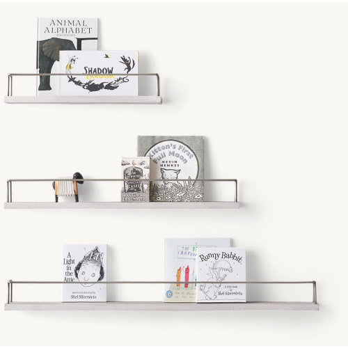 Minimalist Book Display Shelf - Weathered White/Pewter | RH Baby & Child