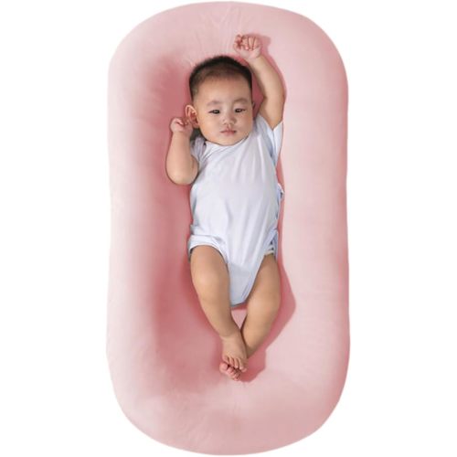 Baby Lounger for Newborn 0-24 Months, Infant Nest Sleeping for Baby in Bed, Soft Breathable Washable Newborn Lounger for Baby (Pink,0-12 Months)