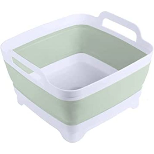 MontNorth Dishpan For Washing Dishes,9L Collapsible and Portable,Wash Dish  Basin,Foldable Laundry Tub with Drain Plug for Kitchen Sink,Camping,Gray