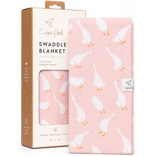 Copper Pearl Swaddle Blankets for Newborns | Soft Stretchy Receiving Blankets for Boys and Girls | Large 46 x 46 Inch Baby Blankets | Lightweight and Breathable Swaddles | Goosie
